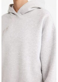 Resim Defacto Relax Fit Kapüşonlu Basic Düz Kalın Sweatshirt D9935ax25wngr93 Gri 