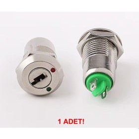 Resim 12mm Metal 2 Pin Anahtar Kontrollü Buton Panel Montaj On Off 1a Ac 250v Güvenlik Kilit Elektronik 