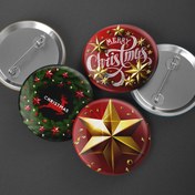 Resim Varyant Merry Christmas - Yeni Yıl - Yılbaşı - Iğneli Rozet - Broş - Çanta Rozeti 3 Adet 