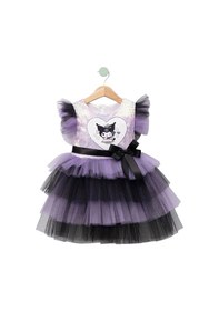 Resim Miniko Kids Kız Çocuk Kuromi Modelli Tül Tütü Etekli Elbise Lila 