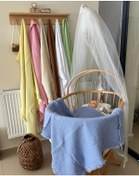 Resim Bebekler İçin Çok Amaçlı Müslin Örtü 100x100 Cm - Mavi 