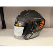 Resim Crn 620 Air Çenesiz Açık Kask Mat Siyah - Turuncu 