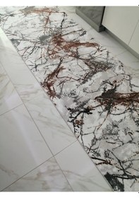 Resim Arbese Kaymaz Taban Halı Koridor Antre Mutfak Yatak Odası Kesme Jel Yolluk Tarçın-1017 