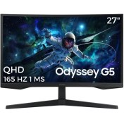 Resim Samsung 27" Odyssey G5 G55C LS27CG552EUXUF 1ms 165Hz (Hdmı+Dp) Qhd Curved Gaming Monitör 