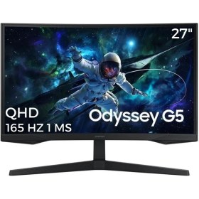 Resim Samsung 27" Odyssey G5 G55C LS27CG552EUXUF 1ms 165Hz (Hdmı+Dp) Qhd Curved Gaming Monitör 
