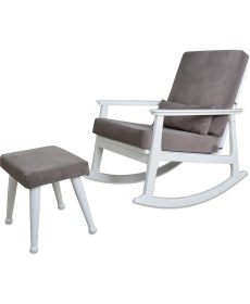 Resim Asedia Iskandinav Lake Antrasit Minderli Puflu Sallanan Sandalye Dinlenme Koltuğu 