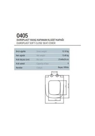 Resim Nkp Yavaş Kapanan Klozet Kapağı Lento Duroplast 0405 Beyaz 