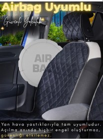 Resim Toyota Corolla Uyumlu 2'li Süet Oto Koltuk Minderi Terletmez Universal Oto Aksesuar A10 