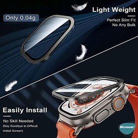 Resim Microsonic Apple Watch Ultra 3 Tam Kaplayan Cam Ekran Koruyucu V2 Turuncu [Watch Ultra 3 ile Uyumlu Ekran Koruyucu - Turuncu] 