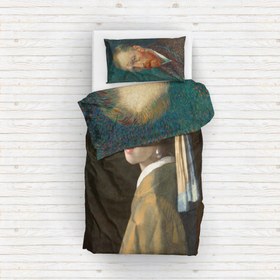 Resim Van Gogh Self Portrait & İnci Küpeli Kız Çift Taraflı Nevresim Takımı - Tek Kişilik 