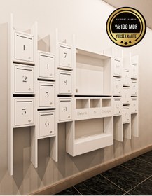 Resim rafineritasarım ELİPS Posta Kutusu MDF 18 ' Lİ BEYAZ 