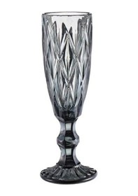 Resim Gri Cam Sedefli Flüt Ayaklı Kadeh 6'lı Boy: 18,5 Kapasite: 160 