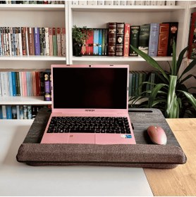 Resim Vigo Wood Taşınabilir Minderli Laptop Notebook, Tablet Ve Telefon Bölmeli, Yatak Ve Kucak Sehpası-LS021 