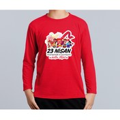 Resim BB T SHIRTS 23 Nisan Çocuk Bayramı Dijital Baskılı %100 Organik Pamuk T-shirt 