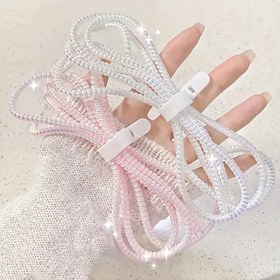 Resim Dayanıklılık ve Anti-Kırılma Spiral Kablo Düzenleyici, iPhone 14 Pro Max, 13, 12, 11 için Uygun Veri Kablosu Koruyucu 