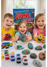 Resim Stone Painting Taş Boyama Sanatı Renkli, Eğlenceli Ve Yaratıcı Hobi Seti 