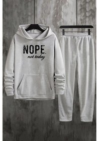 Resim Unisex Nope Baskılı Eşofman Takımı Gri 