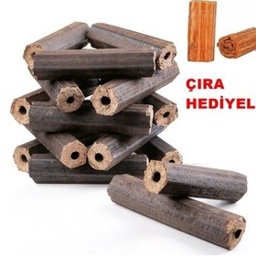 Resim Briket Şömine Odunu 10 Kg + Çıra 