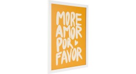 Resim More Amor Por Favor Pano - Sarı - 30X40 cm 