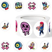 Resim 500 adet Yeniden Kullanılabilir Karikatür Hayvan Stickerları, Kendinden Yapışkanlı Vinil, Yuvarlak Şekil, Canlı Karışık Renkler, Sanat & El İşleri İçin Mükemmel, Kış, Cadılar Bayramı, Noel, Parti Süslemeleri İçin, Robot, Kafatası ve Soyut Tasarımlar Dahil, Komik Stickerlar 