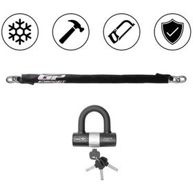 Resim Gp Kompozit Universal 2 Mt 10 Mm Kesilmez Motosiklet Zinciri Ve Kilidi 