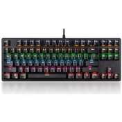 Resim 87 Tuşlu Mekanik Klavye Kablolu Klavye Rgb Arkadan Aydınlatmalı Klavye Mavi Anahtar/ 26 Tuşlu Rollov 