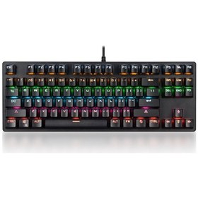 Resim 87 Tuşlu Mekanik Klavye Kablolu Klavye Rgb Arkadan Aydınlatmalı Klavye Mavi Anahtar/ 26 Tuşlu Rollov 