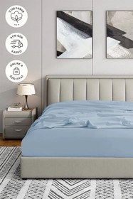 Resim Puella | %100 Pamuk Lastikli Bebek Çarşafı - Mavi 