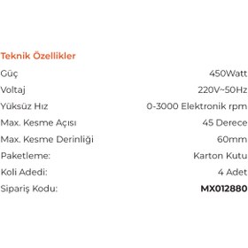 Resim İBTAŞ MAX EXTRA MX2880 - Elektronik Devirli Planya Makinesi 450 Watt 