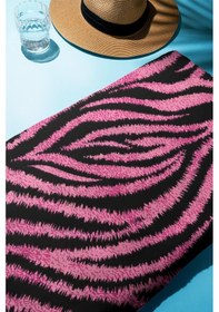 Resim Dijital Baskı Plaj Deniz Havlusu Zebra Desenli Peştamal Hvl0187 Renkli 