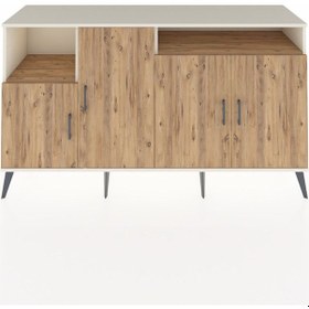 Resim Kronos Konsol 5 Raflı 4 Kapaklı 176x59x99 Aytaşı-çam Aytaşı-çam 