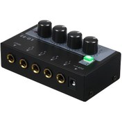 Resim Jeehugo Siyah Lq-02 4 Yollu Stereo Kulaklık Amfi - Mikser, Tek/çok Sesli Ses Amplifikatörü, Avrupa Standartı 10" 