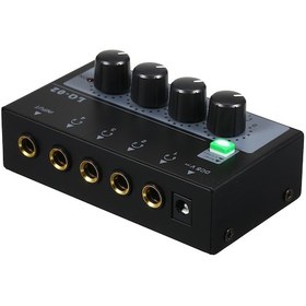 Resim Jeehugo Siyah Lq-02 4 Yollu Stereo Kulaklık Amfi - Mikser, Tek/çok Sesli Ses Amplifikatörü, Avrupa Standartı 10" 