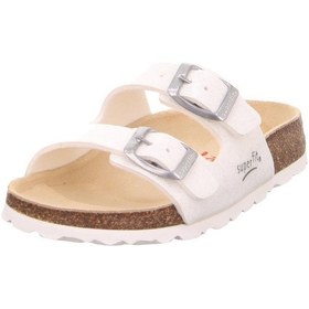 Resim Superfit Fussbett Kız Mantar Tabanlı Beyaz Simli Terlik Beyaz 