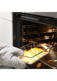 Resim Fırın-servis Kabı, Cam, 27x18 Cm Açık Gri 