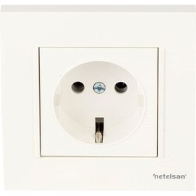 Resim Luxpro Netelsan Byobu Topraklı Priz Çerçeveli - Beyaz 