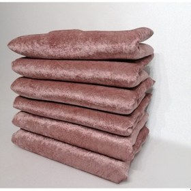 Resim İpek Kadife Damarlı Desen Süngerli Koltuk Çekyat Örtüsü Pudra 