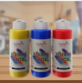 Resim Kırmızı, Mavi, Sarı Akrilik Boya 3'lü Set 3x120 Ml 0.2 L 