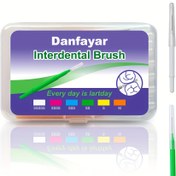 Resim Danfayar 42-Fırçalı Yetişkinler için Diş Arası Fırça Seti, Yumuşak Kıllı Elastik Çelik I-Şekilli Diş Temizleme Kiti 