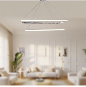 Resim Tt400-2 Kr Tt Ayd Dikdörtgen 3 Renk Işık Modüllü 2 Li Led Av Krom 