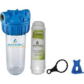 Resim Pera Water 10" Şebeke Girişi Tekli AKTİF GAC Karbonlu Klor ve Kireç Arıtma Sistemi 