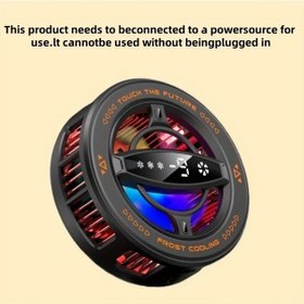 Resim Zhanglei001 Siyah Magnetic Telefon Soğutucu Hızlı Dondurma Sessiz Çalışma Mikrofonu Etkilemez Aı Akıllı Sıcaklık Kontrolü 