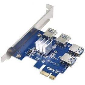 Resim Alfais 4471 Pci-e Express 1x 1 To 4 Usb 3.0 Ekran Kartı Riser Çoklayıcı 