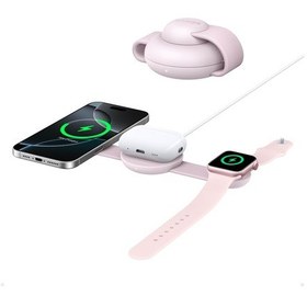 Resim Anker Ufo Maggo Kablosuz Şarj Cihazı 3'ü 1 Arada, Katlanabilir Ped - Pembe - B25m8 