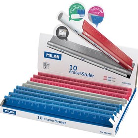 Resim MİLAN 352910 SİLGİLİ CETVEL SETİ 10LU 15CM 