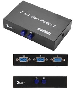 Resim aogo 2 Port Vga Switch 2 Kasa 1 Monitör Vga Seçici Vga Giriş Çoklayıcı 2 Giriş 1 Çıkış 15 Pin Vga 