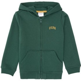 Resim U.S. Polo Assn. Erkek Çocuk Koyu Yeşil Örme Fermuarlı Kapüşonlu Hırka 50313852-VR079 