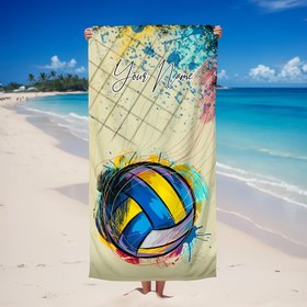 Resim 1 Adet Kişiselleştirilmiş Voleybol Havlusu - Ultra Yumuşak Mikrofiber, Emici ve Makinede Yıkanabilir, İsminizle Özelleştirilebilir, Canlı Voleybol Tasarımı, Spor, Seyahat, Plaj için - Voleybol Tutkunları İçin İdeal Hediye, Voleybol Aksesuarları, Yoga Temel Eşyaları, Sportif Tasarım, Dayanıklı Emicilik, Modern Stil, Yüksek Kaliteli Kumaş, Spor Severler 
