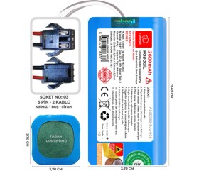 Resim Robogil Ecovacs DN622 2600mAh Uyumlu Robot Süpürge Pili A2603BS-Eco-008 
