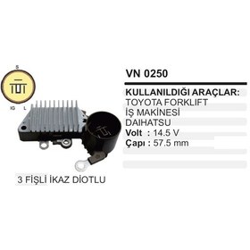 Resim Konjektor 12V Toyota Uyumlu Forklift 3 Fisli Ikaz Diotlu 504633564 